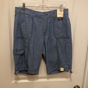 St. John's Bay Light Blue Cargo Bermuda Shorts